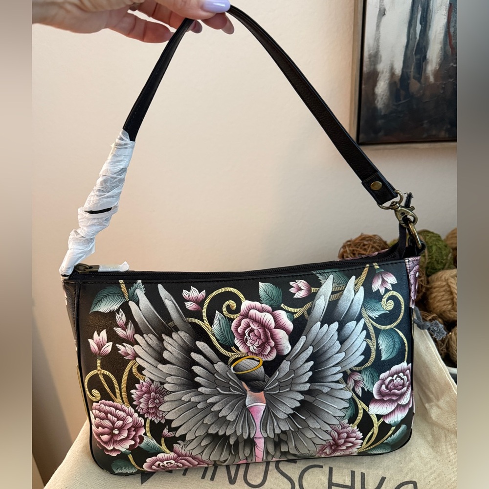 ANUSHKA Floral Winged Design Shoulder Bag - NWT